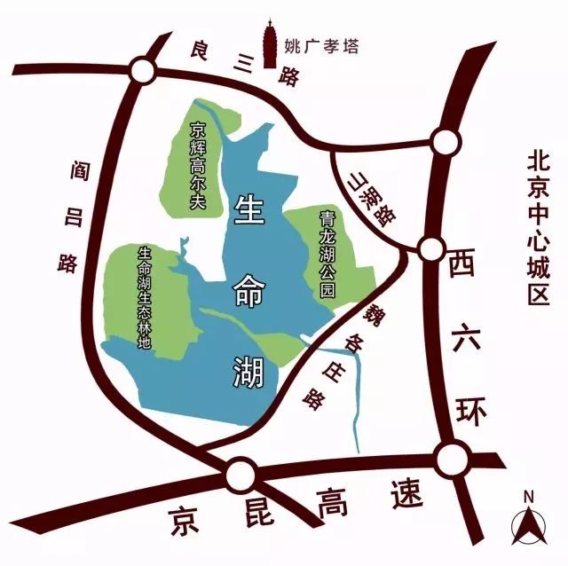 酒店位于房山青龙湖镇凯宾路58号,紧邻北京西六环青龙湖