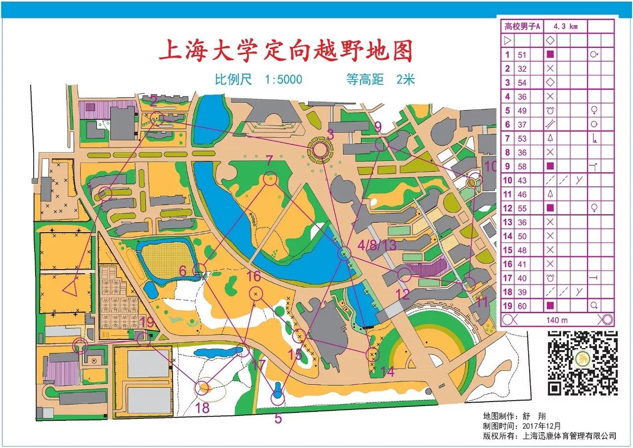 2017上海市大学生定向锦标赛 赛事地点:上海市上海大学宝山校区 赛事
