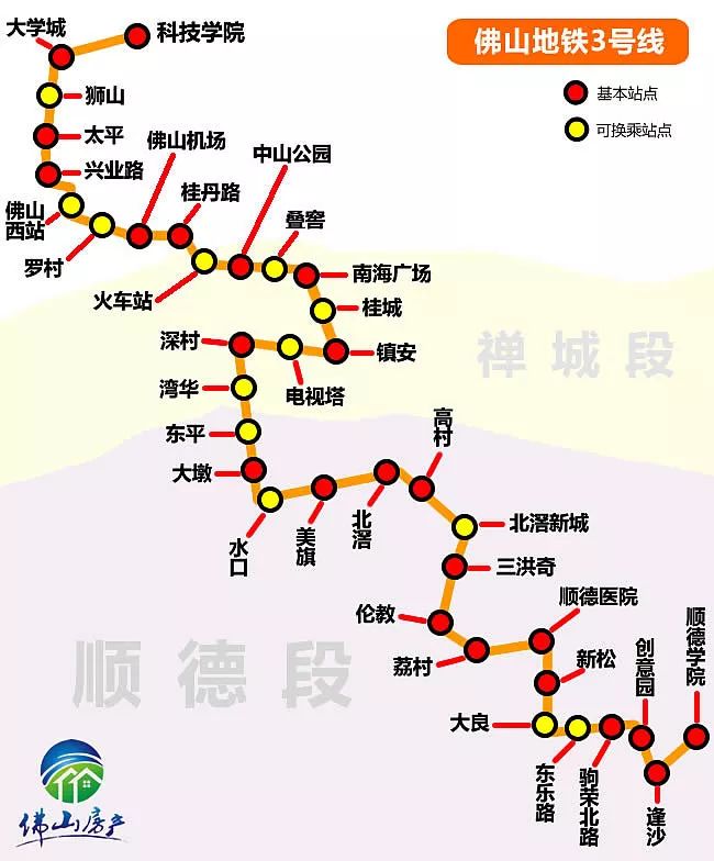 最全!佛山地铁3号线 禅城,顺德,南海沿线38大新盘,你家升值了没?