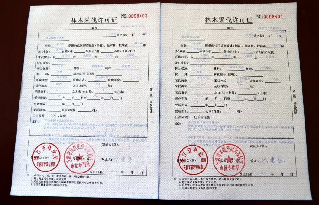 近日,在兰溪市黄店镇林业办证服务点,该镇佳泽坞村村级代办员从发证员