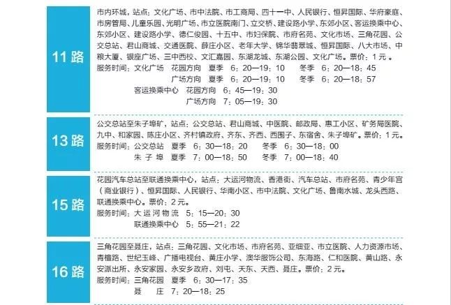 最新最全的枣庄(包括滕州)城市公交路线图
