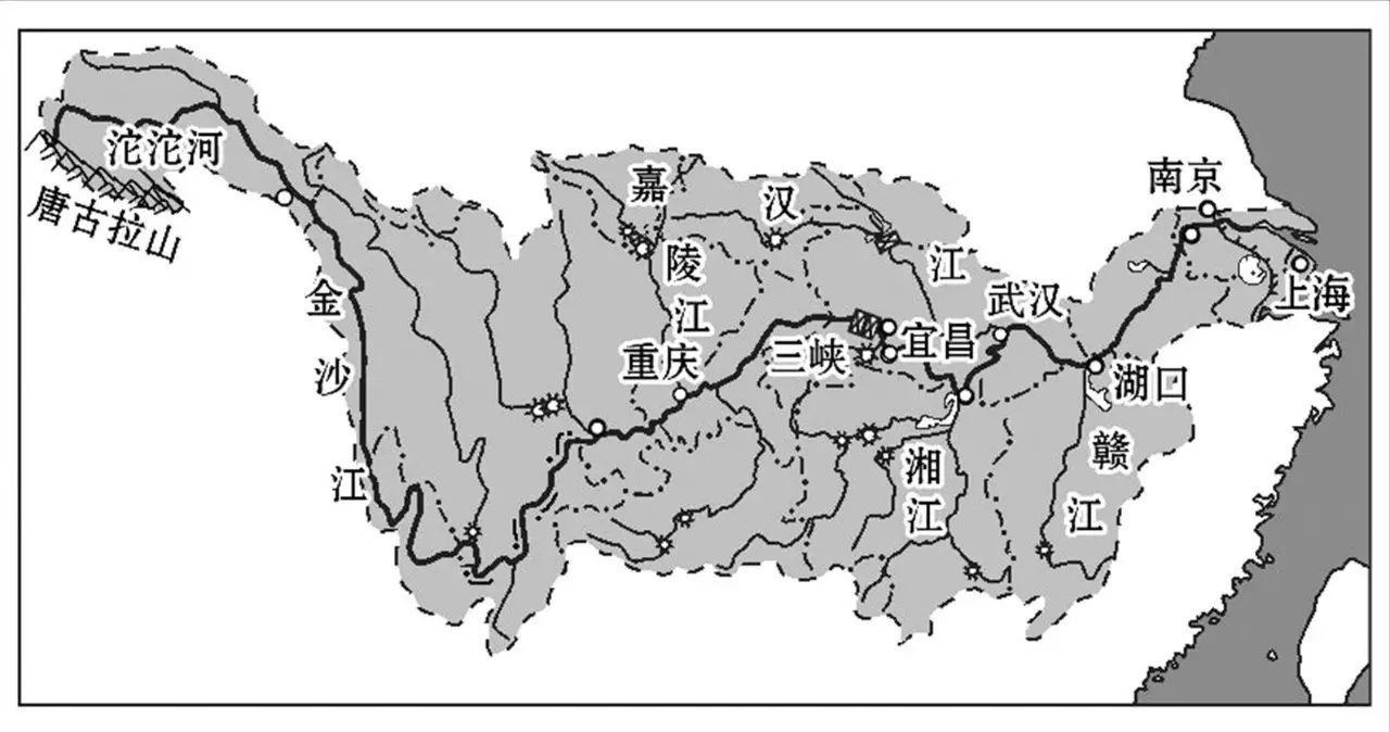(2)长江干流流经我国地势