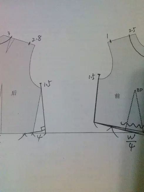 然后如图画顺袖笼