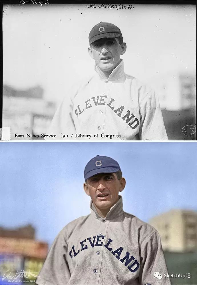 Hippo Vaughn, Chicago Cubs, 1914 (photo colorized by Mancave Pictures)