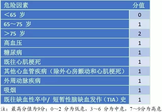 表20 essen 卒中风险评分量表