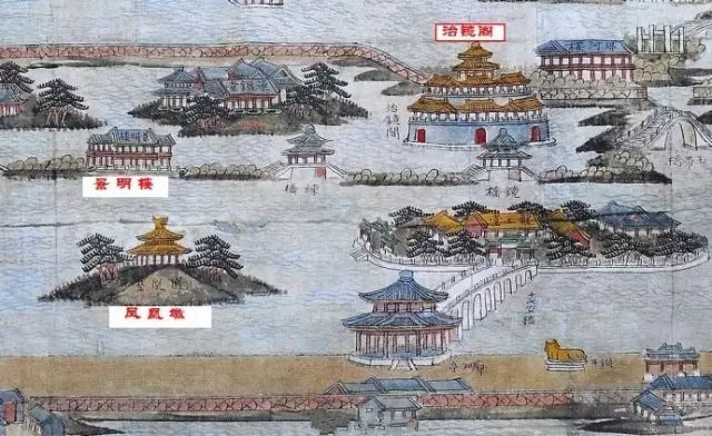 1860年英法联军火烧清漪园(颐和园前身)时,治镜阁因孤悬湖中心而免遭