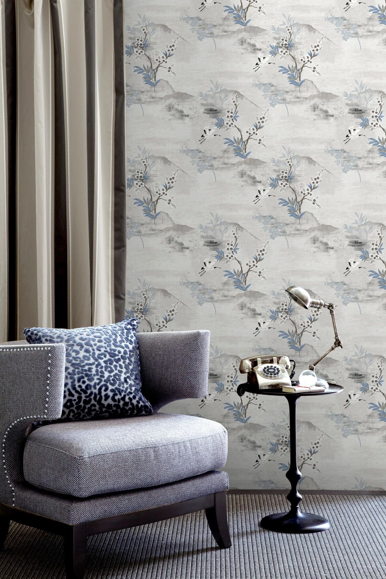 布鲁斯特墙纸图片《清风漫舞》 中式风格墙布效果图_2