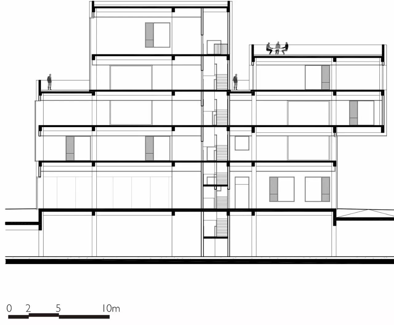 低层建筑,华慧体验中心剖面图