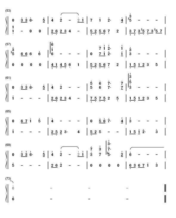 牵手钢琴曲谱指法