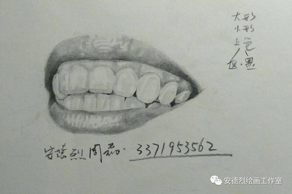写实素描嘴巴教程 绘制视频分享