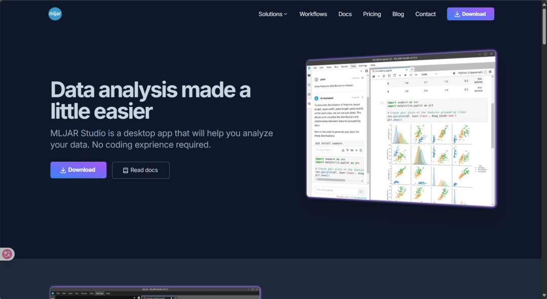 MLJAR Studio is a desktop app that will help you analyze your data. No coding exprience required.