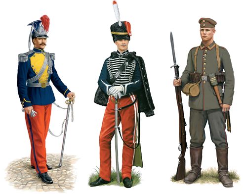 本文要探讨的主题:一战中各参战国军队所穿的军服,事实上,它们在战前