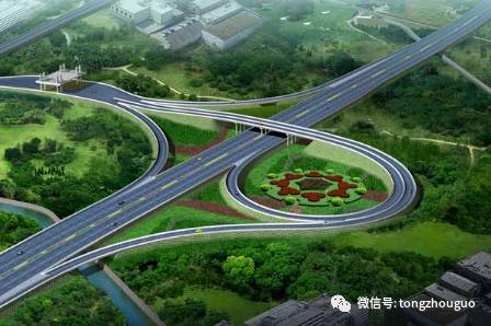 单喇叭立交桥示意图互通形式为:单喇叭上跨,桥梁面积5.675万平米.