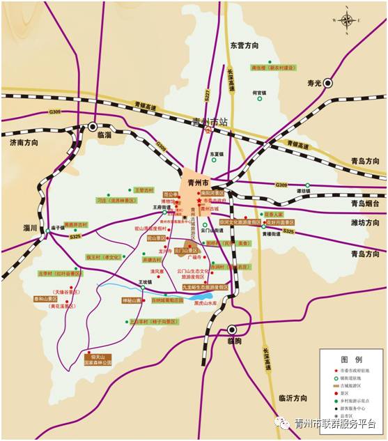 12121 2青州市旅游景点导览图 地址:山东省济南市遥墙镇机场路遥墙