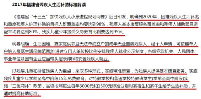 2017年全国残疾人两项补贴