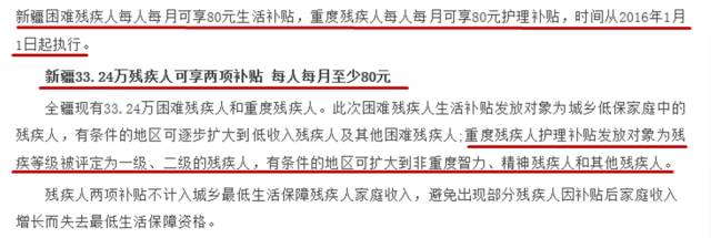 2017年全国残疾人两项补贴