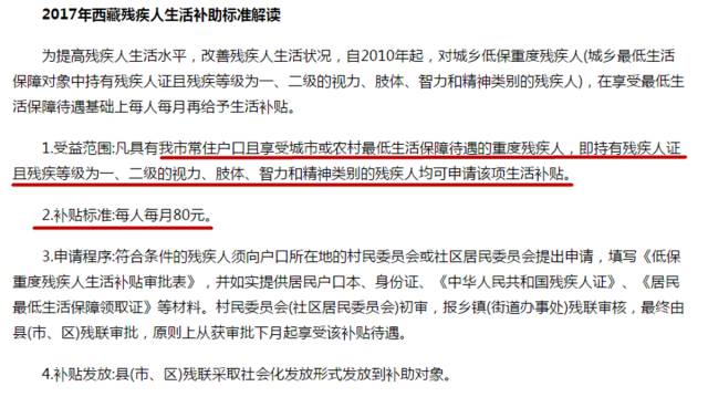 2017年全国残疾人两项补贴