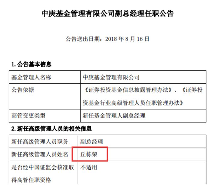 上海滩投资高手新任中庚基金副总经理将分管投研业务