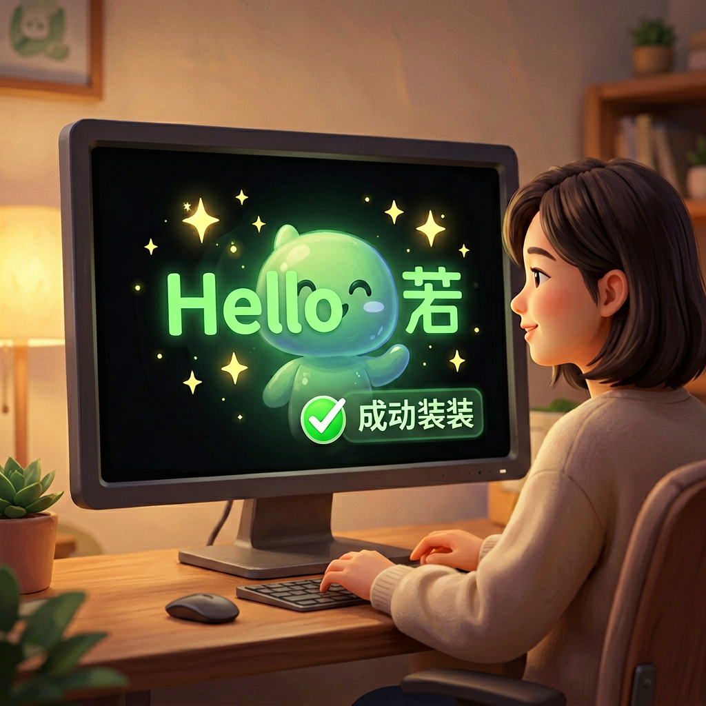 终端屏幕显示Hermes Agent成功回复问候信息，安装完成