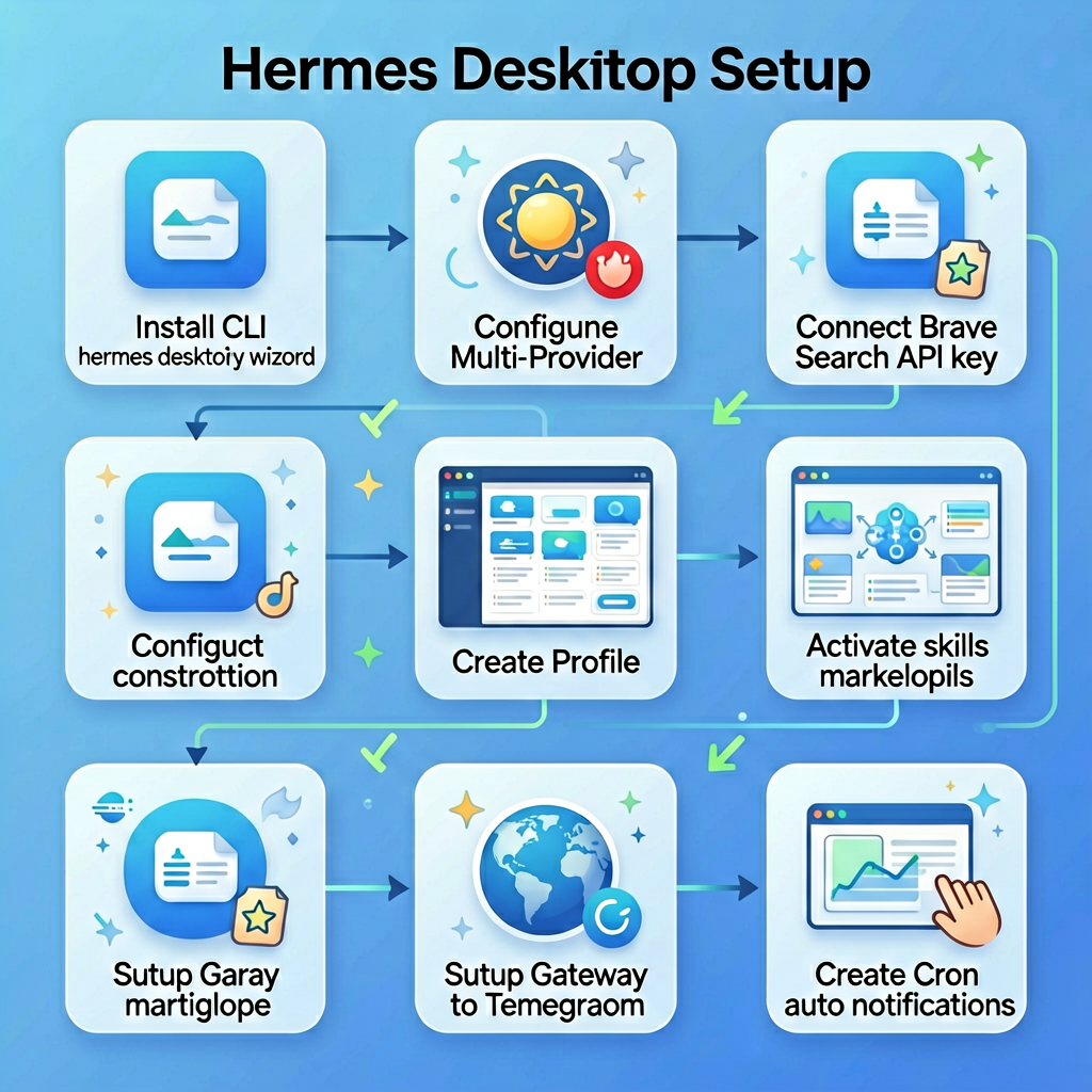 Hermes Desktop安装配置全流程：从CLI安装到多模型配置、Brave Search到Profile构造器