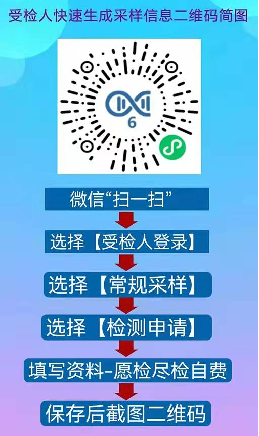 扫"粤核酸6"录入个人信息并截图保存二维码,减少采样现场等候时间