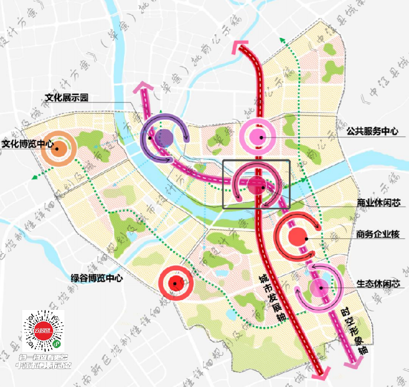 再说政策规划,根据最新出台的城南新区规划中可以看到,政务区沿江一带