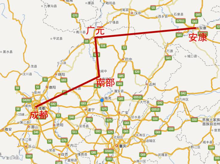 成都-南部(阆中)-广元-安康高速铁路