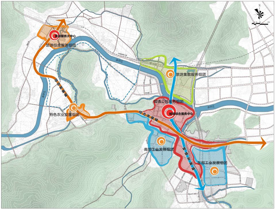 镇区结构规划图 道路交通规划