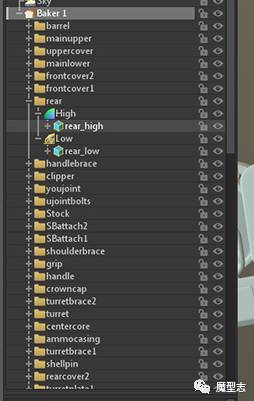 枪械设计简单制作流程：模型 贴图 灯光