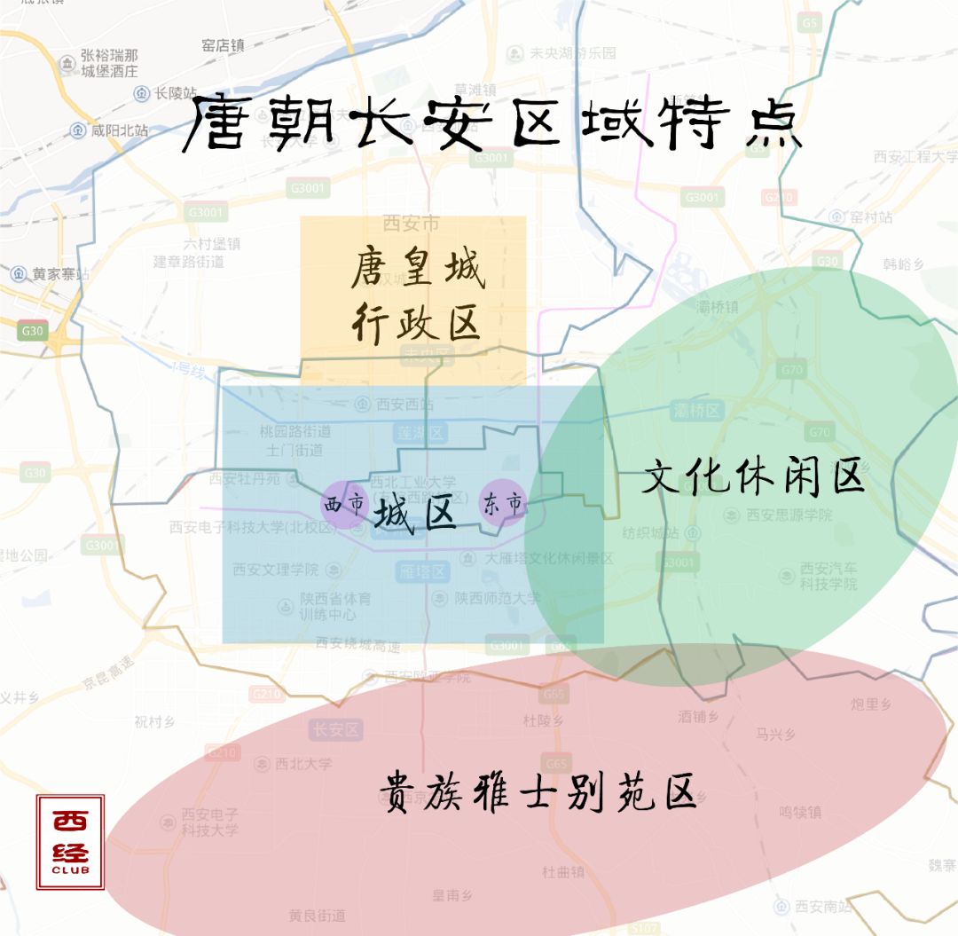 唐朝长安城和现在格局相似,城北为唐皇城,周边为主要行政机构,城中东图片