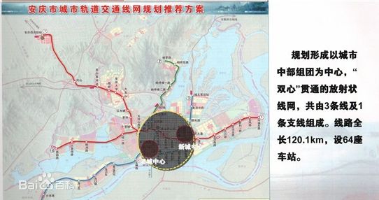 安庆市1,2,3号城市轨道交通线路走向,设置站点情况,地下高架占比等