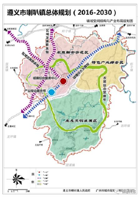 遵义市新蒲新区喇叭镇总体规划20162030新型城镇化发展方向图