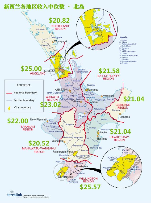 【移民新政对策】从新西兰地区收入差距开始慢慢谈。。。