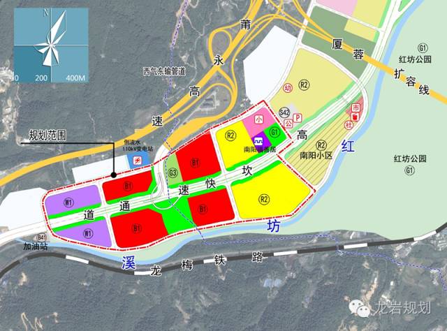 规划范围   西至莆永高速公路,南至红坊溪,规划总用地面积约60公顷