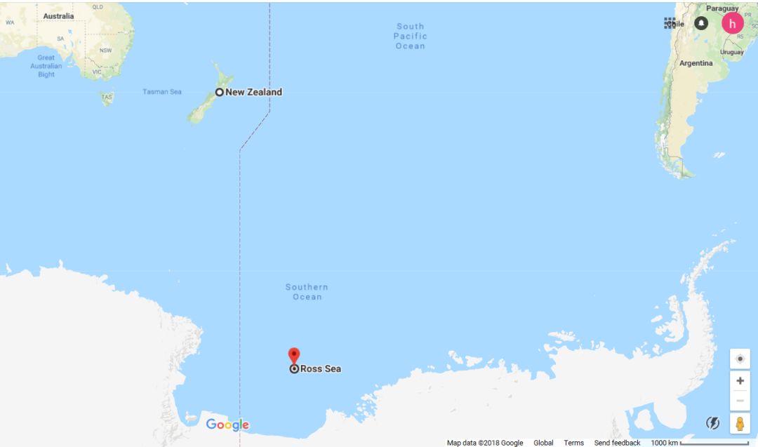 从新西兰一路往南3000公里,是南冰洋的罗斯海 (ross sea).