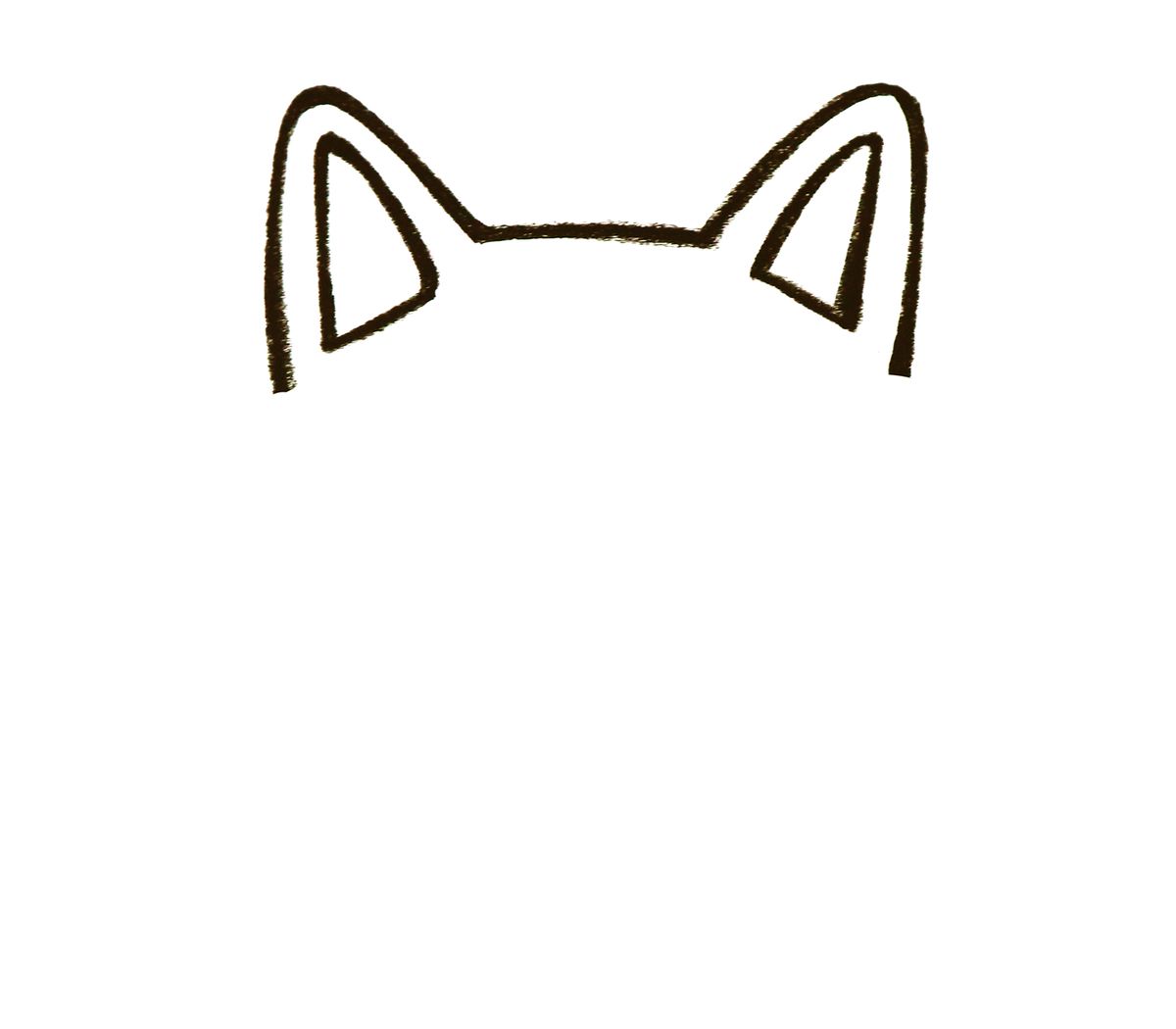 两只耳朵里面画三角形,让小狗的耳朵看起来更可爱.