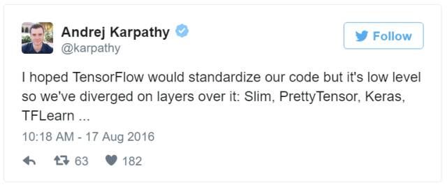 深度 | 对比深度学习十大框架：TensorFlow最流行但并不是最好
