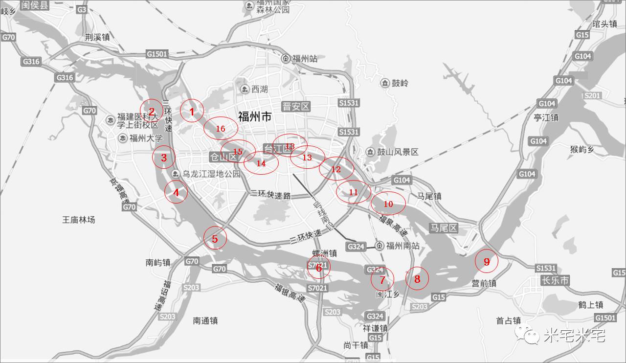 截止2016年,福州在乌龙江和闽江两岸先后修建16座跨江公路大桥,虽然