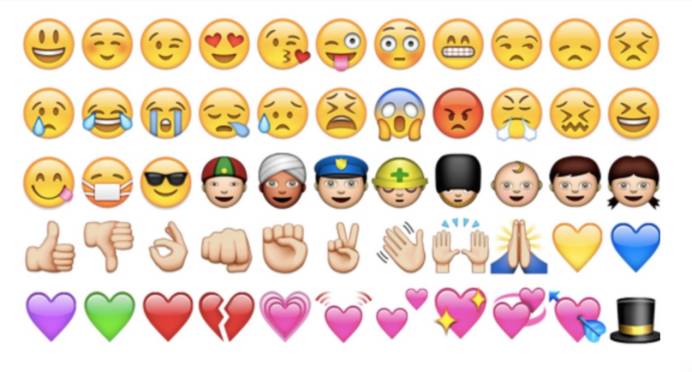 第二代—脸谱时代:第二代表情包是以emoji和qq表情为代表的表情脸谱.