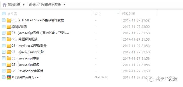 【资源篇】分享一整套前端web学习资料