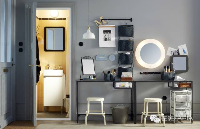 一米白墻就可以造個梳妝臺，從此不用在衛(wèi)生間化妝！