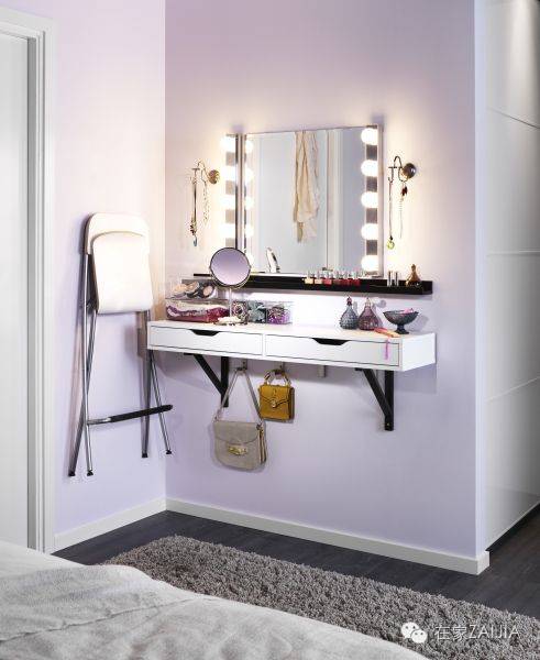 一米白墻就可以造個梳妝臺，從此不用在衛(wèi)生間化妝！