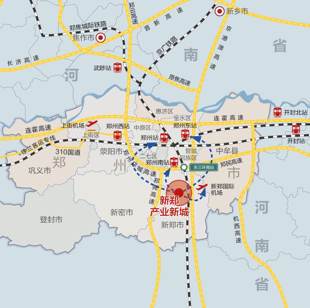 而位于郑州航空港经济综合试验区西部"15公里核心圈"内的新郑产业新城