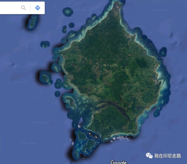 natuna群岛部分岛屿的地形图和卫星图.