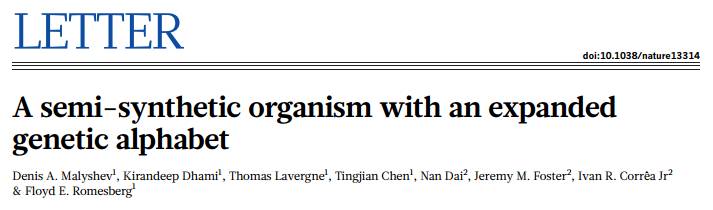 合成生物学的重大突破，半合成的生物带来的惊喜
