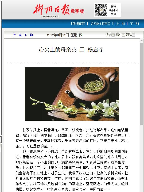 我的学员杨启彦一篇散文被11家报刊发表! 我的学员杨启彦一篇散文被11家报刊发表!