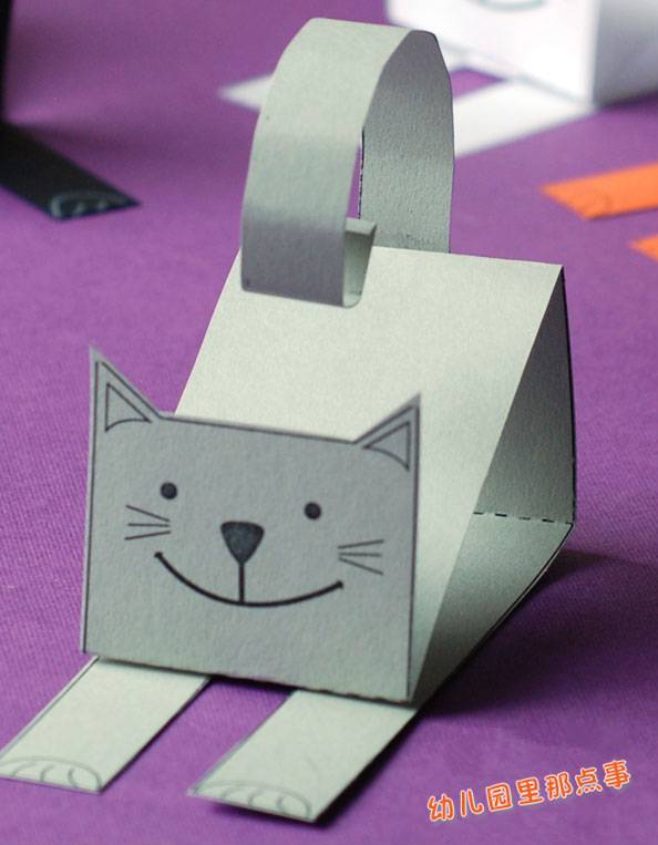 幼儿园立体纸工DIY之可爱猫咪