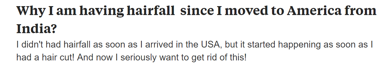 来美国上学后，我头发掉光了……别笑，真事儿！