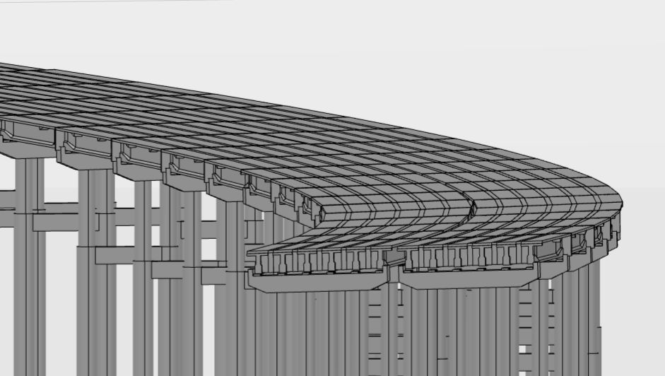 最终脚本批量创建的t梁及桥墩模型如下所示