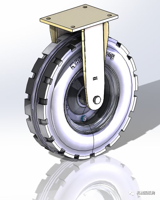 【工程机械】简易重型脚轮3d模型图纸solidworks设计